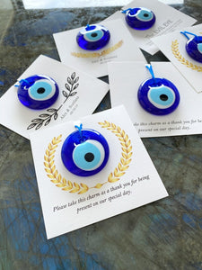 Greek Evil Eye Wedding Favors, Personalized Wedding Favors for Guests, Customize Cards