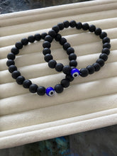 Evil Eye Bracelet for Men, Natural Stone Onyx Bead Bracelet, Adjustable Bracelet, Yoga Bracelet