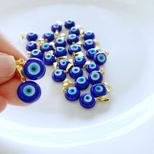 Greek Evil Eye Bead, 1 to 10 pcs, Blue Glass Handmade Bead, Blue Evil Eye Jewelry Supplies, DIY