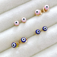 Minimal Stud Earrings, Evil Eye Earrings, Tiny Stud Earrings, Gold Studs