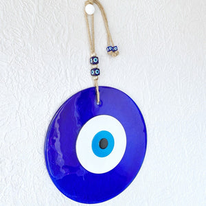 Extra Large Evil Eye Wall Hanging, 40cm (16in), Blue Glass Greek Evil Eye Bead