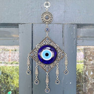 Greek Evil Eye Home Decor, Evil Eye Wall Hanging, Blue Evil Eye, Gift for Men
