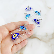 Handmade Murano Glass Fish Beads, Greek Evil Eye Beads, Dolphin Charm, Lucky