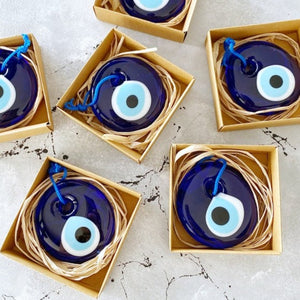 Wedding Favors for Guests, Blue Evil Eye Bead with Box, Greek Wedding Gift