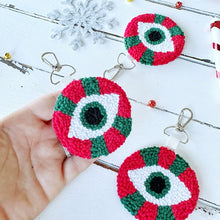 Evil Eye Punch Needle Keychain, Christmas Gift Ideas, Christmas Tree Ornament