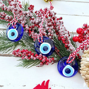 5 pcs Greek Evil Eye Bead, Christmas Decor Ideas, Wedding Gift, Tree Ornament
