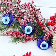 Blue Evil Eye Beads, Christmas Tree Decoration, 4.5cm Greek Evil Eye