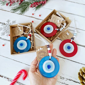 Evil Eye Christmas Gift Ideas, Greek Evil Eye Bead, Evil Eye Wall Hanging