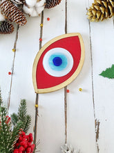 Christmas Table Decor Centerpiece, Rustic Home Decor, Greek Evil Eye