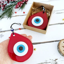 Handmade Evil Eye Red, Christmas Gift Ideas, Tree Ornament, Evil Eye Wall Hanging, Home Gift