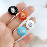 Greek Evil Eye Ring, Adjustable Gold Ring, Gift for Her