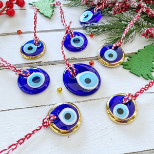 5 pcs Greek Evil Eye Bead, Christmas Decor Ideas, Wedding Gift, Tree Ornament