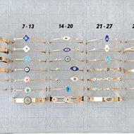 Rose Gold Evil Eye Cuff Bracelet SET, Valentines Day Gift for Her, WHOLESALE