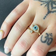 Adjustable Evil Eye Ring, BEST SELLER Gift for Her Ring, Birthday Gift Ring - Evileyefavor