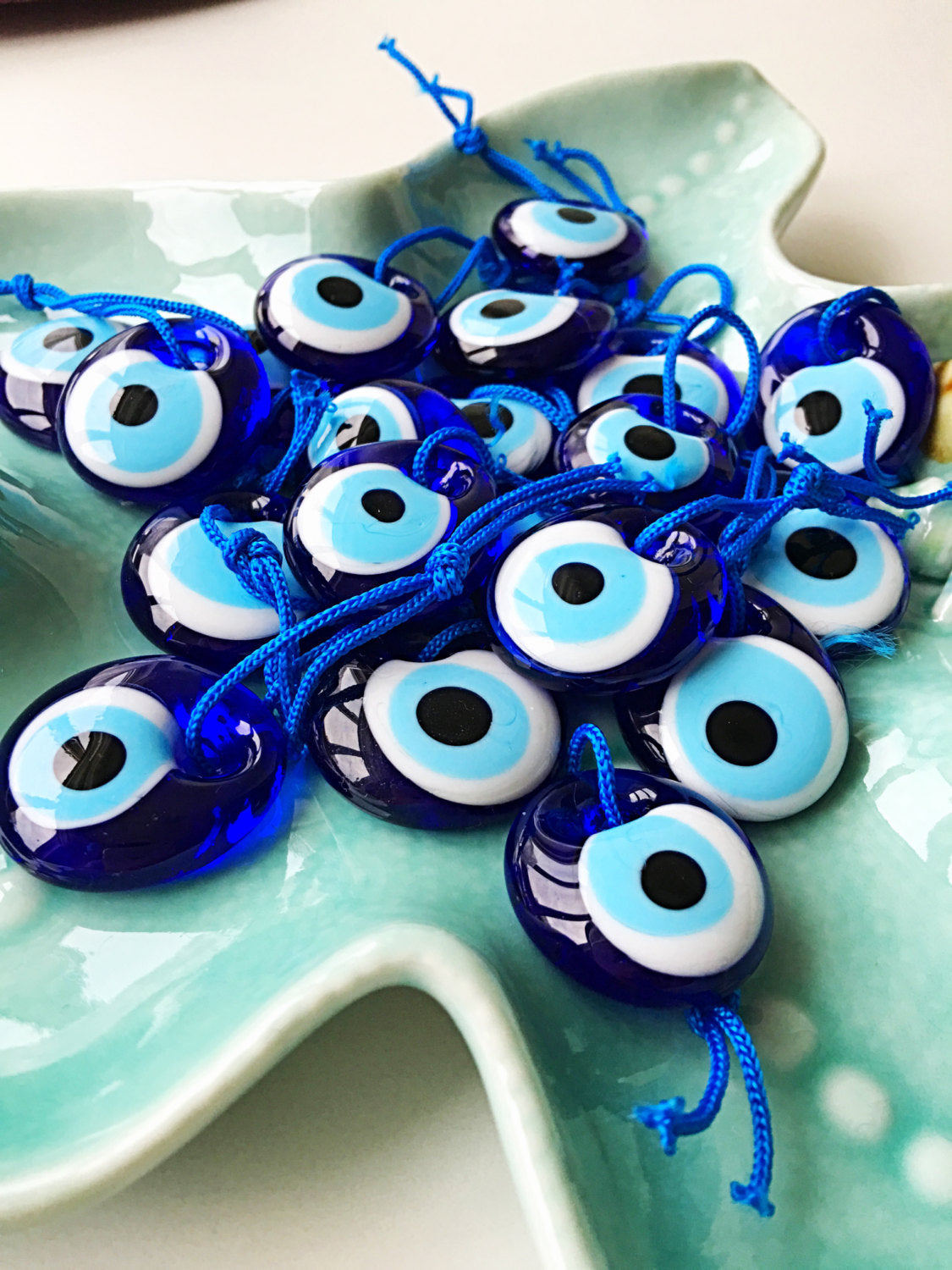 20 pcs Blue evil eye beads, bulk set nazar boncuk