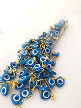 50% SALE - 100 pcs evil eye safety pins - evil eye beaded safety pins - Evileyefavor