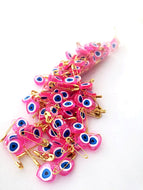 50% SALE - 100 pcs evil eye safety pins - evil eye beaded safety pins - Evileyefavor