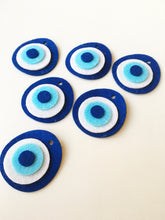 5 pcs felted evil eye beads 4cm, handmade felt evil eye bead, nazar boncuk - Evileyefavor