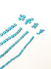 Flat evil eye glass beads- 6mm to 12mm- tale turquoise evil eye beads- evil eye tiny beads - Ojo beads - Evil eye wholesale beads - Evileyefavor