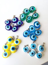 5 pcs glass evil eye charms, translucent opaque evil eye pendants - Evileyefavor