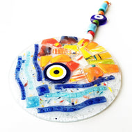 Mosaic Glass Evil Eye Wall Hanging - Evileyefavor
