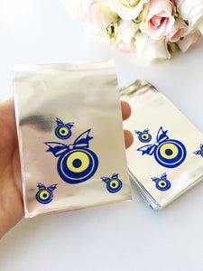 100 pcs evil eye bag - small evil eye gift bag - evil eye coin bag - evil eye purse - Evileyefavor