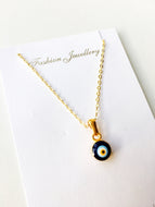 Evil eye choker necklace, gold evil eye necklace, blue evil eye necklace - Evileyefavor
