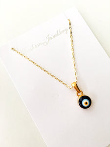 Evil eye choker necklace, gold evil eye necklace, blue evil eye necklace - Evileyefavor
