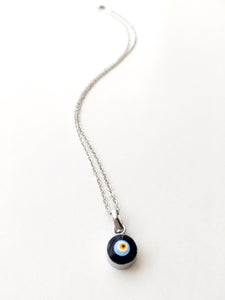 Evil eye choker necklace, silver evil eye necklace, blue evil eye necklace - Evileyefavor