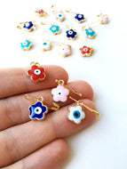 5 pcs Evil eye safety pin, four leaf clover evil eye safety pin, baby shower gift - Evileyefavor
