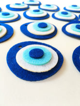 5 pcs felted evil eye beads 4cm, handmade felt evil eye bead, nazar boncuk - Evileyefavor