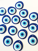 5 pcs felted evil eye beads 4cm, handmade felt evil eye bead, nazar boncuk - Evileyefavor