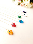 Hamsa necklace, evil eye necklace, opal hamsa necklace, glass evil eye, hamsa evil eye - Evileyefavor
