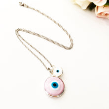evil eye choker necklace, pink evil eye choker necklace, white tiny evil eye - Evileyefavor