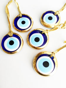 Glass Evil Eye Beads,Gold Evil Eye Bead, Blue Evil Eye, Unique Wedding  Favor
