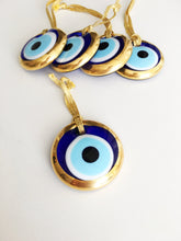 2pcs gold evil eye bead - 4.5cm - malocchio- evil eye wall hanging - gold evil eye charm - Evileyefavor
