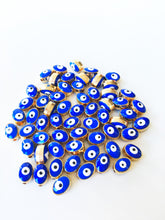 5pcs Oval evil eye spacer beads, 6mm evil eye beads, mini gold round - Evileyefavor