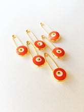 5 pcs Lucky evil eye safety pin, protection for baby, gold plated evil eye pins - Evileyefavor