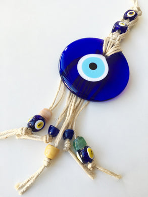 Large Evil Eye Macrame Wall Hanging - Evileyefavor