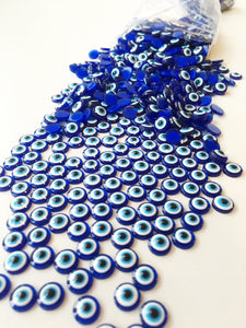 20 Evil eye cabochons, 6mm evil eye resin cabs, blue eye cabochons - Evileyefavor