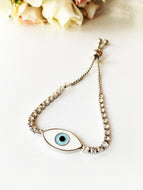 Zircon Evil Eye Bracelet, Tennis Bracelet - Evileyefavor