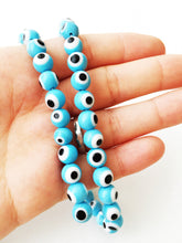 35 pcs 10mm evil eye glass beads - baby blue evil eye beads - Turkish lampwork 10mm beads - Evileyefavor