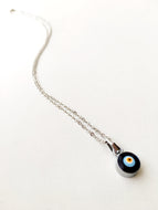 Evil eye choker necklace, silver evil eye necklace, blue evil eye necklace - Evileyefavor