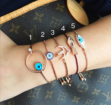 Elegant Evil Eye Bracelet, Rose Gold Jewelry - Evileyefavor