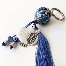 Blue evil eye pomegranate key chain, evil eye bag accessories - Evileyefavor