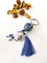 Blue evil eye pomegranate key chain, evil eye bag accessories - Evileyefavor
