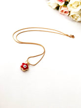 Four clover leaf evil eye necklace, choker necklace, clover evil eye necklace - Evileyefavor