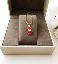 Tiny evil eye necklace, evil eye jewelry, 22K gold plated necklace - Evileyefavor
