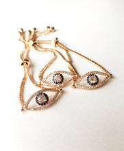 Evil Eye Adjustable Bracelet, Rose Gold Jewelry - Evileyefavor