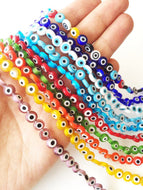 8mm evil eye beads, turkish evil eye, blue evil eye glass beads 40 Pcs - Evileyefavor